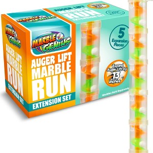 Marble Genius Auger Lift Extension: 5 Piece Marble Run Auger Accessory Set Adds 13 Inches to Auger Lifts - Neon - 1 of 4