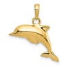 Black Bow Jewelry 14k Yellow Gold 3Dimensional Dolphin Pendant - 3 of 4