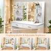 Vanity Desk with Mirror and Lights, Makeup Vanity with 2 Drawers and 6 Storage Shelves, 3 Lighting Modes Adjustable - 2 of 4