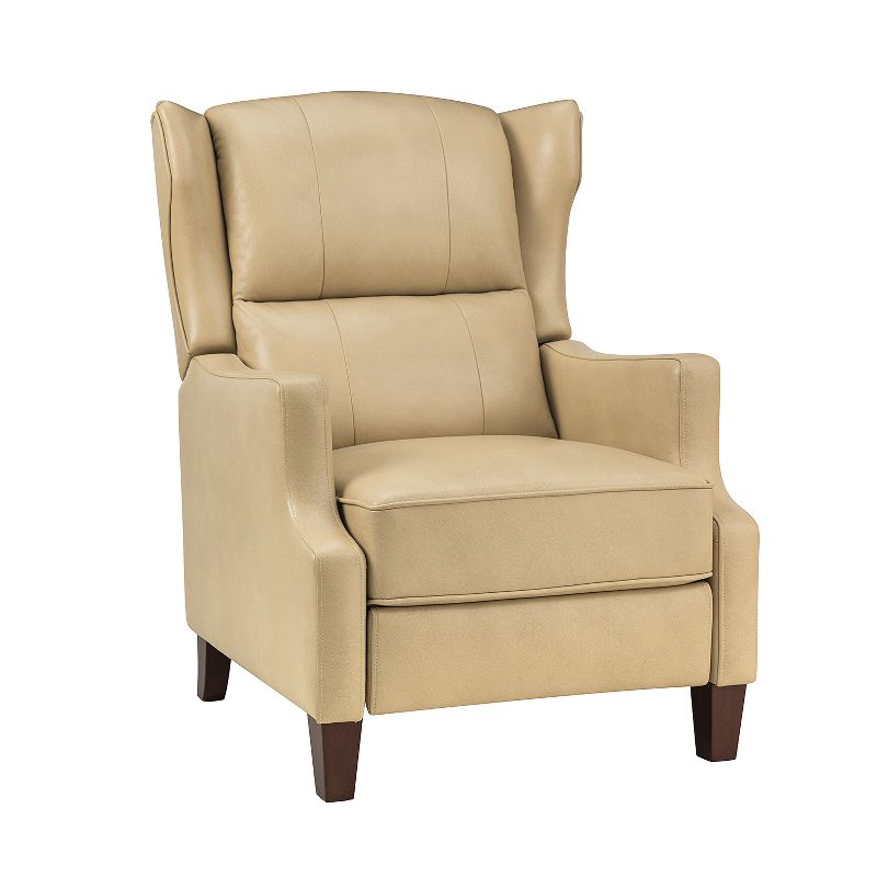 Heino Comfy Genuine Leather Recliner with Solid Wood Legs | KARAT HOME, 2 of 11