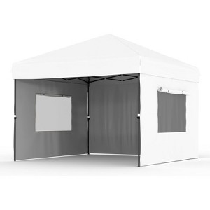 10'X10' Pop Up Canopy Tent with 3 Sidewalls, Beach Tent with One Push Setup, Outdoor Sun Shade for Parties, Camping, UPF 50+ All Weather Waterproof - 1 of 4