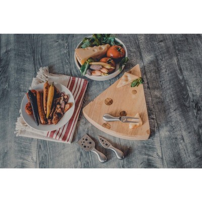 Swiss Cheese Shaped Parawood and Bamboo Cutting Board Set