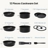 SEVOBAL Pots and Pans 12pcs Non-Stick Cookware Set with Spatula Detachable Handle for Kitchen - 2 of 4