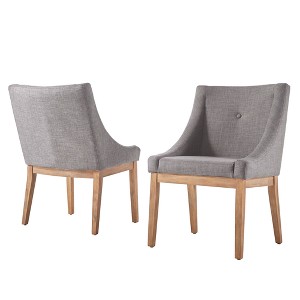 Amiford Button Tufted Dining Chair Set of 2 Smoke - Inspire Q, Grey