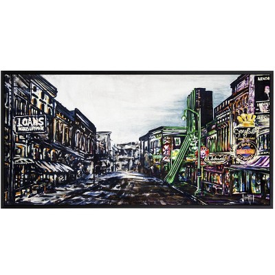 Tennessee Beale Street Then and Now Hand Embellished High Gloss Coated Unframed Framed Canvas - StyleCraft