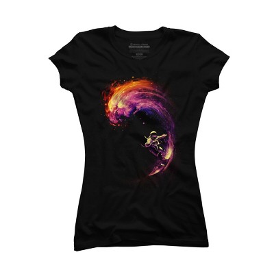 Junior's Design By Humans Space Surfing By nicebleed T-Shirt
