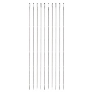 Unique Bargains Stainless Steel Large Eye Straight Embroidery Hand Sewing Needle 10 Pcs - 1 of 4