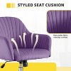 Purple Accent chair Modern home office leisure chair with adjustable velvet height and adjustable casters - 2 of 4