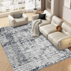 Acekool 5x7 Washable Rug – Retro Striped Non-Slip Carpet, Ultra-Thin Floor Mat for Kitchen & Playroom, - 1 of 4