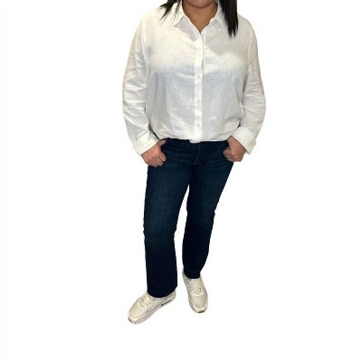Women's Classic Fit Linen Button Down Shirt - RISEN