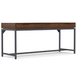WyndenHall Devlin Mid-Century Solid Wood Writing Desk with Drawers Walnut Veneer - 1 of 4