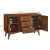 VYNXARIA 47.3" Mid Century Modern Sideboard Buffet Cabinet with Storage, Storage Cabinet with 2 Doors and 3 Drawers, Walnut - 4 of 4