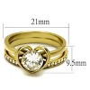 Slickblue Women's Valentine's Day Heart Ring Set in Gold Stainless Steel with Clear CZ, Sizes 5-10 - 2 of 4