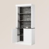 Jojoka White 5-Tier Bookshelf with Doors, Adjustable Shelves & LED Lights, Roman Column Design Storage Cabinet for Living Room, Bedroom,Home Office - 3 of 4