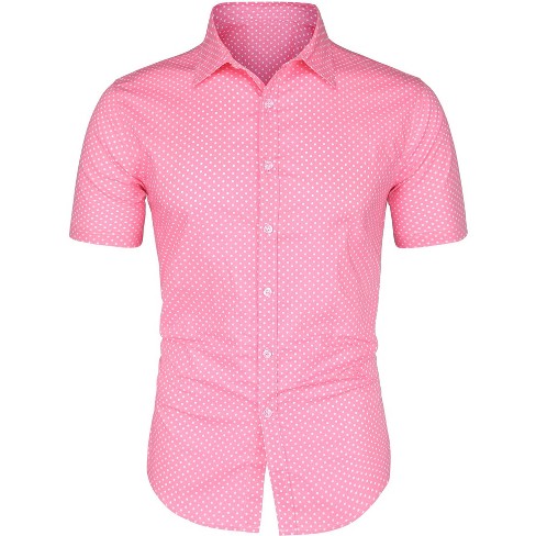 Mens polka dot dress shirt hot sale short sleeve