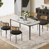 Modern Upholstered Dining Chairs Set of 2, Rattan Back Kitchen Chairs with Metal Legs, Accent Chairs for Dining Room or Living Space - Cuddlewood - 3 of 4