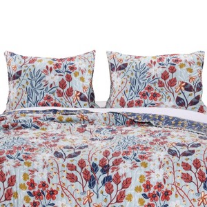 Barefoot Bungalow Perry Floral Print Reversible Perfect Pillow Sham - Multicolor - 1 of 3