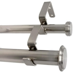 Urbanest Bouton Flat Button 1-inch 3-4 inch Double Drapery Curtain Window Rod Set - 1 of 4