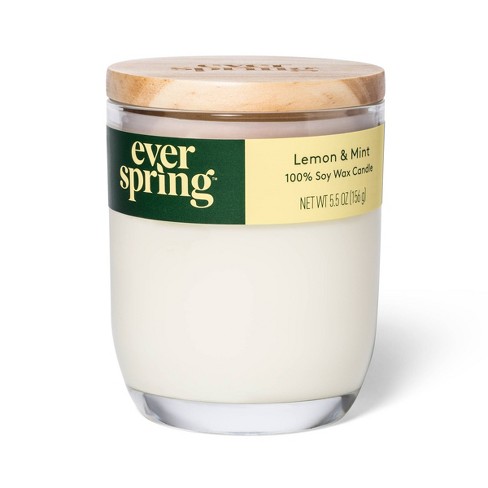 Lemon & Mint 100% Soy Wax Candle - Everspring™ : Target