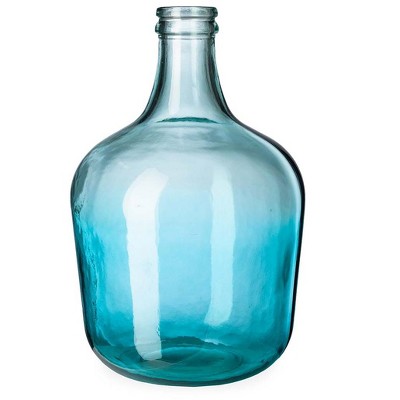 VivaTerra Ocean Blue Recycled Glass Vase, Tall