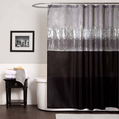 black shower curtain