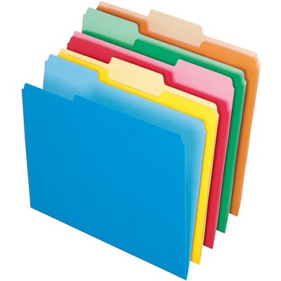Pendaflex Two-Tone File Folder, Letter Size, 1/3 Cut Tabs, Assorted Colors, Set of 100