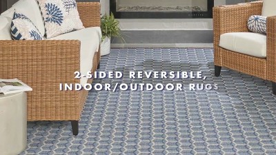 Navy Blue Geometric Flatweave Reversible Runner Rug 2'2" x 12'