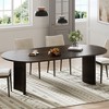 PexFix 79" Oval Dining Table for 6-8 with Arc-Shaped Edge Top and Stripes Base Modern Farmhouse Kitchen Table for Living Room Dining Room Walnut - 2 of 4