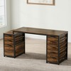 Resenkos Computer Desk, Office Desk, Study Desk,63" Computer Desk, Study Writing Table with File Cabinet and Storage Drawers,Brown - 2 of 4