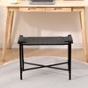 CAVINAS Small Ottoman Bench, Vanity Stools Handwoven Paper Rope Ottoman for Entryway Natural Footstool for Living Room - 2 of 4