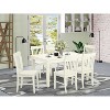 Nordic Dining Set 7Pc - Linen White Table & Kitchen Stools - Modern Farmhouse Style - 2 of 4