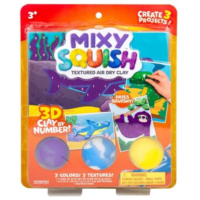 Mixy Squish 3D Clay by Number Shark, Sloth and Dino - Horizon Group