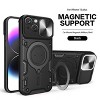 Reiko TPU PC Shockproof Magnetic Phone Case with Free Adjustment Ring Holder for IPHONE 15 Plus in Black - 2 of 2