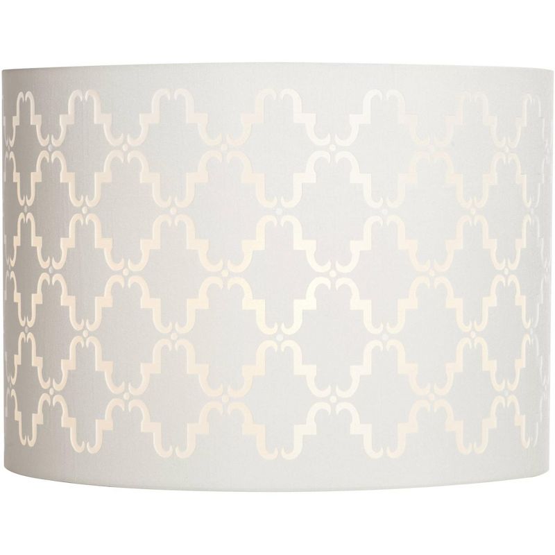 Springcrest Quatrefoil Laser Cut Pattern Medium Lamp Shade 14" Top x 14" Bottom x 10" High (Spider) Replacement with Harp and Finial, 4 of 8