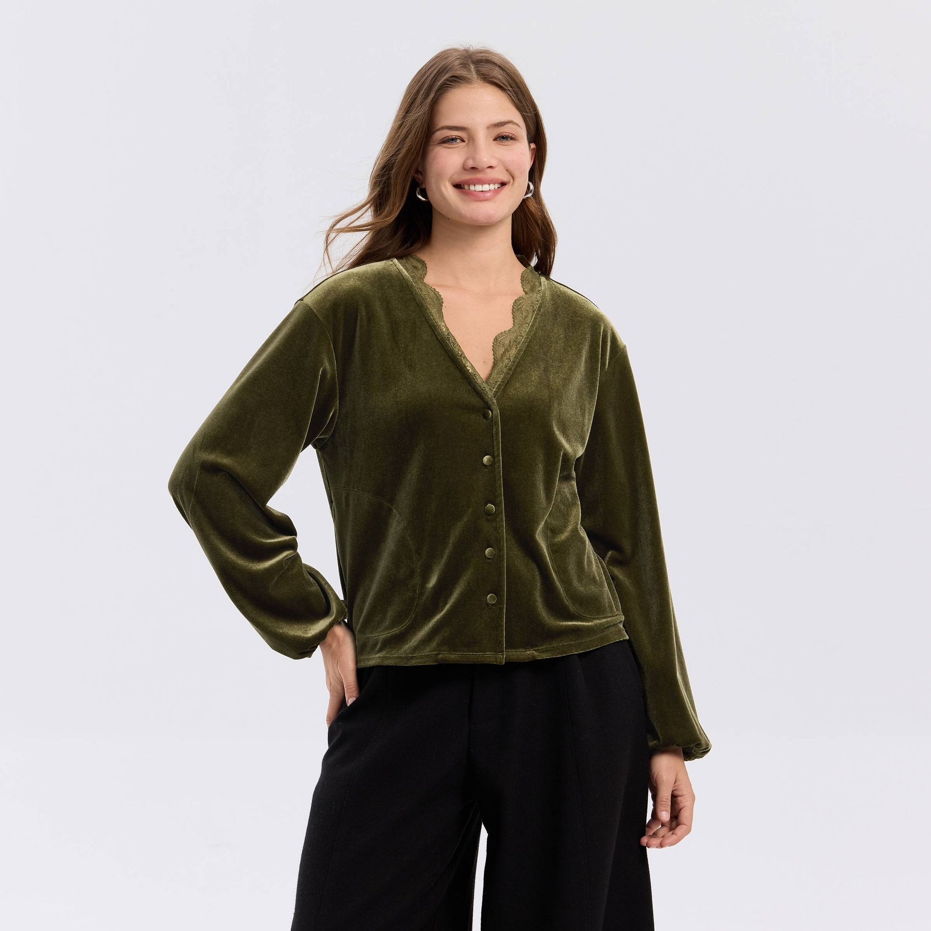 Women's Lace Cardigan - Universal Thread™ Forest Green