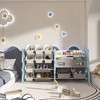 Whisen Kids Toy Storage Organizer, Toy Organizer, Kids Bookshelf with 2 Tier Bookshelf, Toy Storage with 12 Toy Bins - 3 of 4