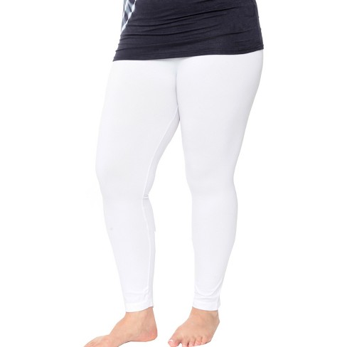 Women's Plus Size Super-stretch Solid Leggings White One Size Fits Most Plus  - White Mark : Target