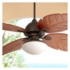 60" Casa Vieja Tropical Indoor Outdoor Ceiling Fan with Light LED Oil Rubbed Bronze Walnut Blades White Glass Damp Rated Patio Porch - 2 of 4