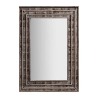 Martha Stewart 24"x34" Playa Rectangular Wood and Rattan Adaptable Wall Mirror