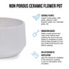 MAYEERTY 2-Piece Ceramic Flowerpot Modern Planter Gloss White for Patio Garden Windowsills - 3 of 4