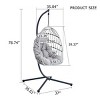 Gray Heavy-Duty Hanging Egg Chair with Stand,Wicker Swing for Indoor/Outdoor Use,Cushioned Single Person Hammock Seat–The Pop Home - 4 of 4