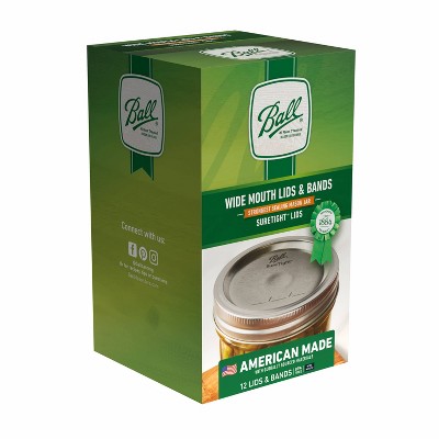 Ball 12pk Mason Jar Lids and Bands - Wide Mouth