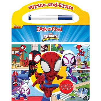 Disney Junior Marvel Spidey and His Amazing Friends: Write-And-Erase Look and Find - by  Pi Kids (Board Book)