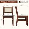 Costway 4PCS Rattan Dining Chairs Upholstered Kitchen Chairs w/ Rubber Wood Frame - 3 of 4