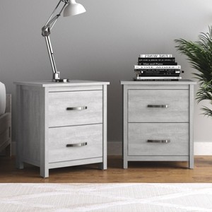 Galano Layton 2-Drawer Nightstand Effortless Assembly (Set of 2) - 19.1''W x 15.7''D x 21.9''H - 1 of 4