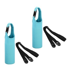 Unique Bargains Neoprene Insulated Removable Shoulder Straps Water Bottle Sling Bags 2.64"x7.28" 2 Pcs Light Blue - 1 of 4
