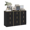 Famapy Black Ribbed Texture Dresser With Gold Handles For Living Room Storage Solution - 4 of 4
