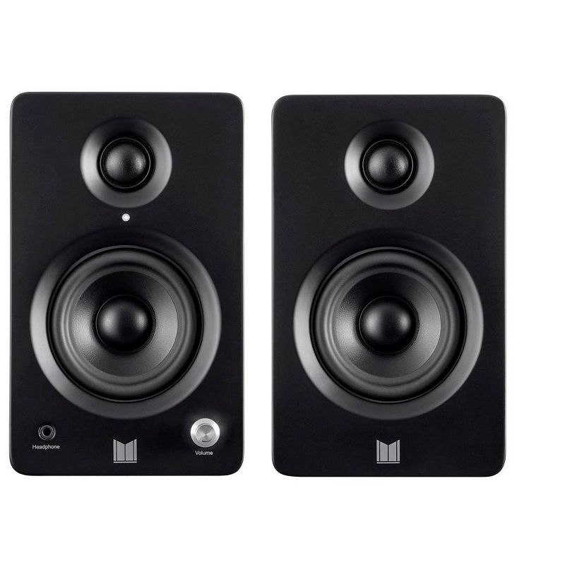 Monolith MM-3 Powered Multimedia Speakers - Black (Pair) With AptX Bluetooth, Fron Headphone Jack, Digital Calss D, 2 of 7