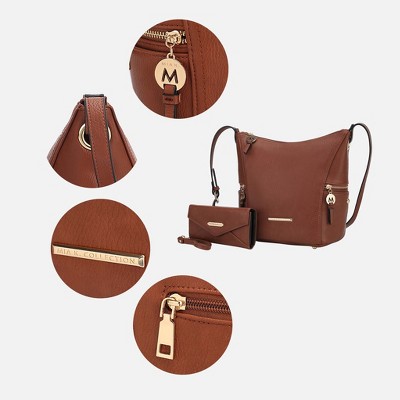 MKF Collection Large Hobo Crossbody Bag Multi Pocket with Wallet Vegan Leather, Lux – MKF Collection - Purple — фото 5