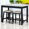 3-Piece Modern Dining Set with Faux Marble Table & 2 Stools, Space-Saving with Storage Drawers, Upholstered for Small Spaces or Dining Room - 2 of 4